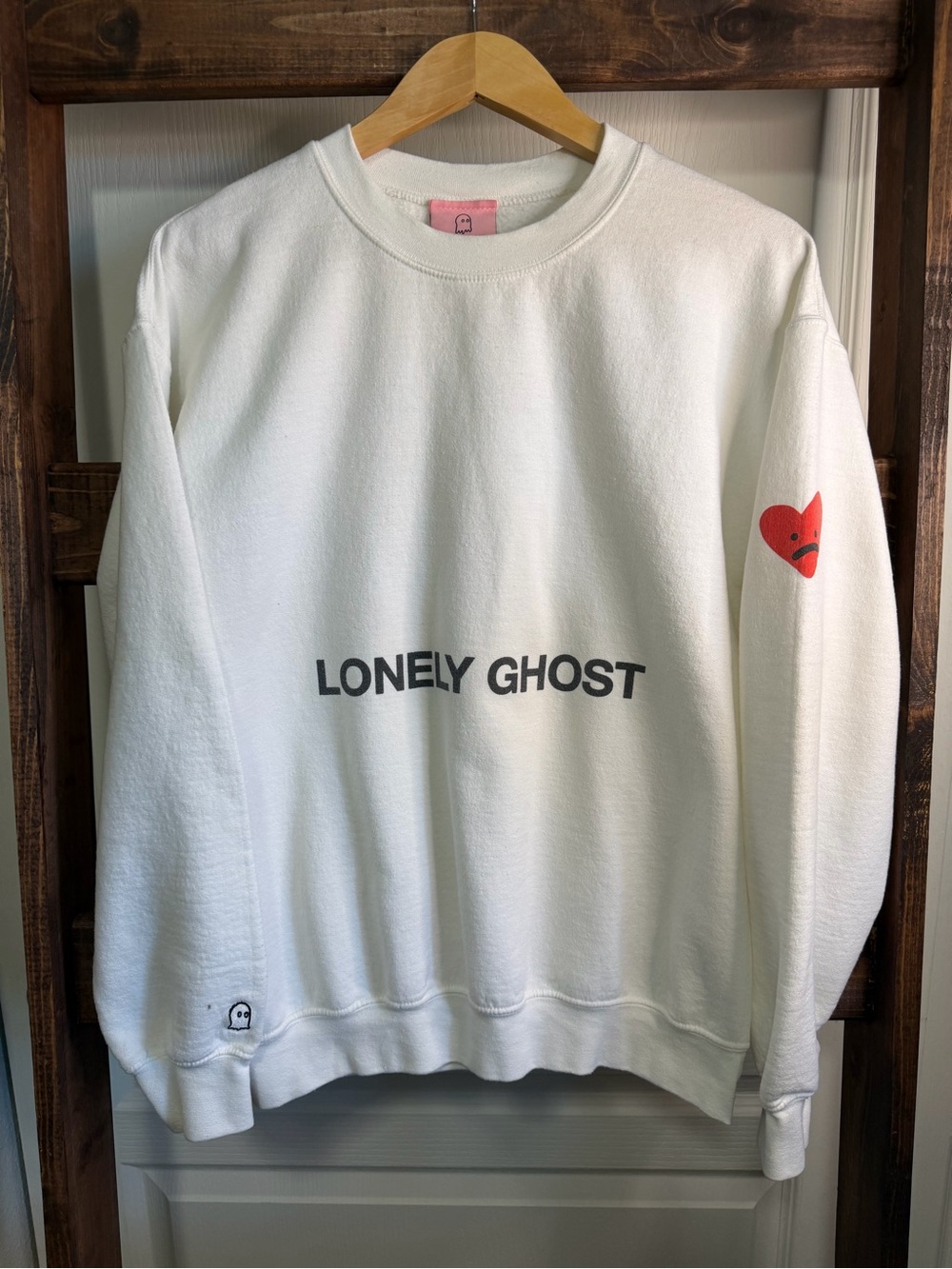 Lonely Ghost “Heart On My Sleeve” Crewneck Sweatshirt – Medium 👻❤️